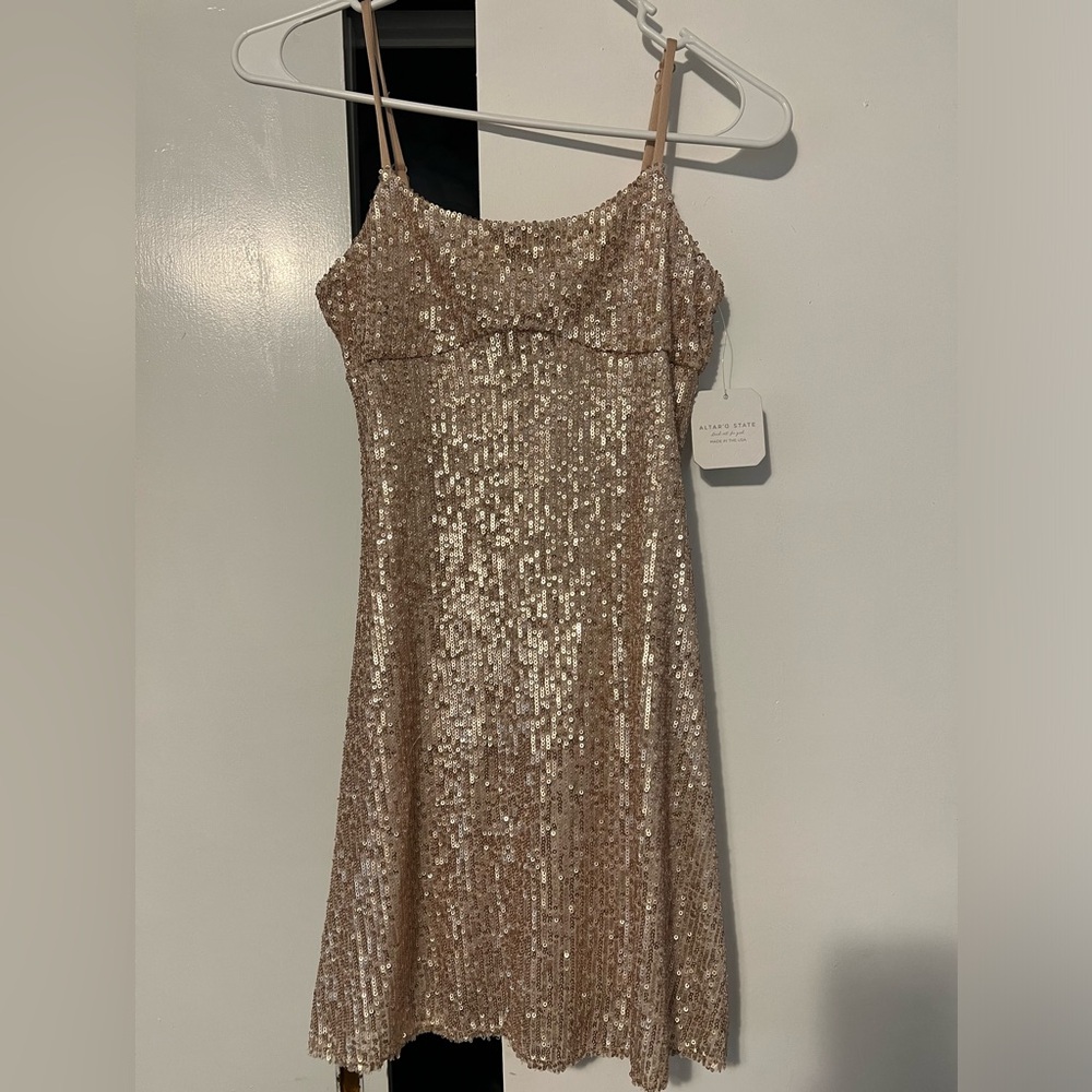 Altar'd State Gold Sequin Dress
